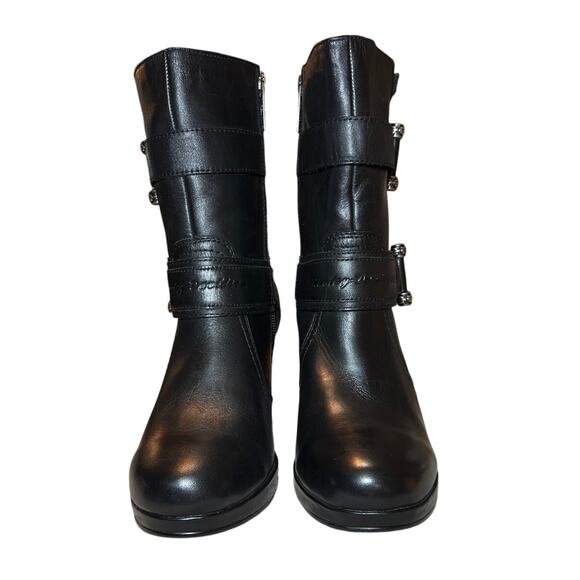 Women's Harley-Davidson Motorcycles Marissa Platform Black Leather Boots Sz 8 - Picture 3 of 12